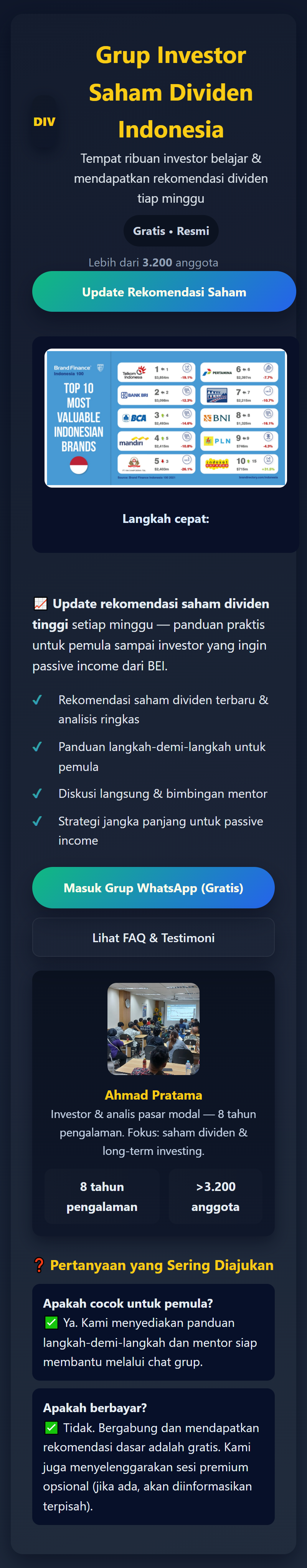Ringkasan pasar harian – grafik edukatif